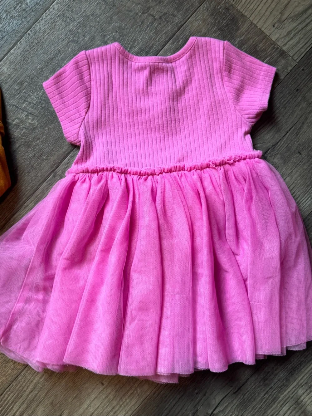 The Children's Place Mustard Long-Sleeve Top and Bright Pink Tulle Skirt Costume
